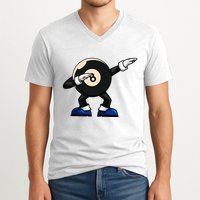 Dabbing Billiard Ball Pool Player Snooker V-Neck T-Shirt