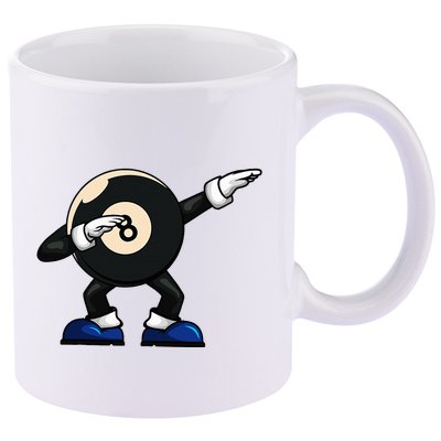 Dabbing Billiard Ball Pool Player Snooker 11oz C Handle Ceramic Mug
