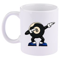 Dabbing Billiard Ball Pool Player Snooker 11oz C Handle Ceramic Mug