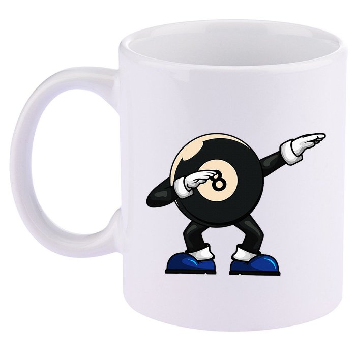 Dabbing Billiard Ball Pool Player Snooker 11oz C Handle Ceramic Mug