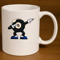 Dabbing Billiard Ball Pool Player Snooker 11oz C Handle Ceramic Mug