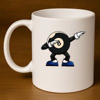 Dabbing Billiard Ball Pool Player Snooker 11oz C Handle Ceramic Mug
