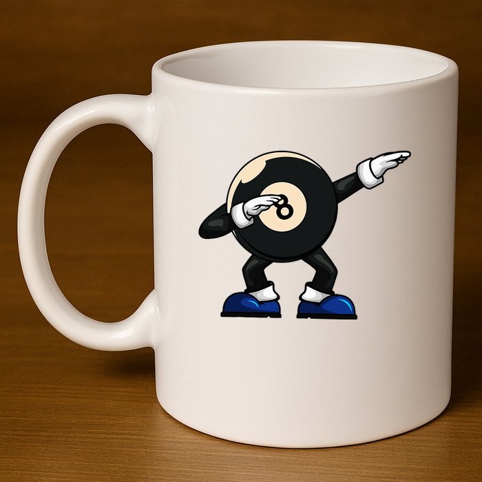 Dabbing Billiard Ball Pool Player Snooker 11oz C Handle Ceramic Mug