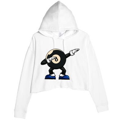 Dabbing Billiard Ball Pool Player Snooker Crop Fleece Hoodie