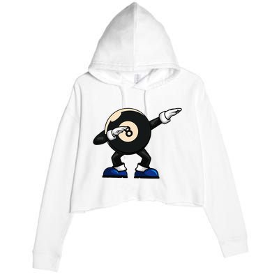 Dabbing Billiard Ball Pool Player Snooker Crop Fleece Hoodie