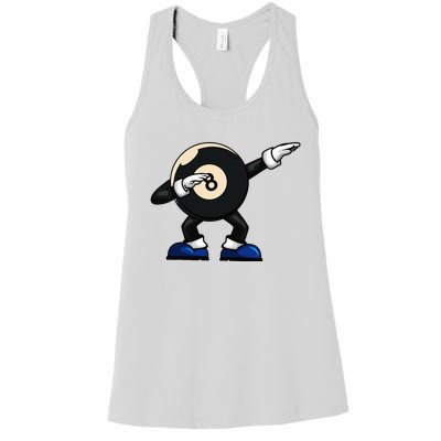 Dabbing Billiard Ball Pool Player Snooker Women's Racerback Tank