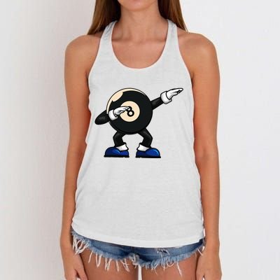 Dabbing Billiard Ball Pool Player Snooker Women's Knotted Racerback Tank