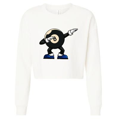 Dabbing Billiard Ball Pool Player Snooker Cropped Pullover Crew
