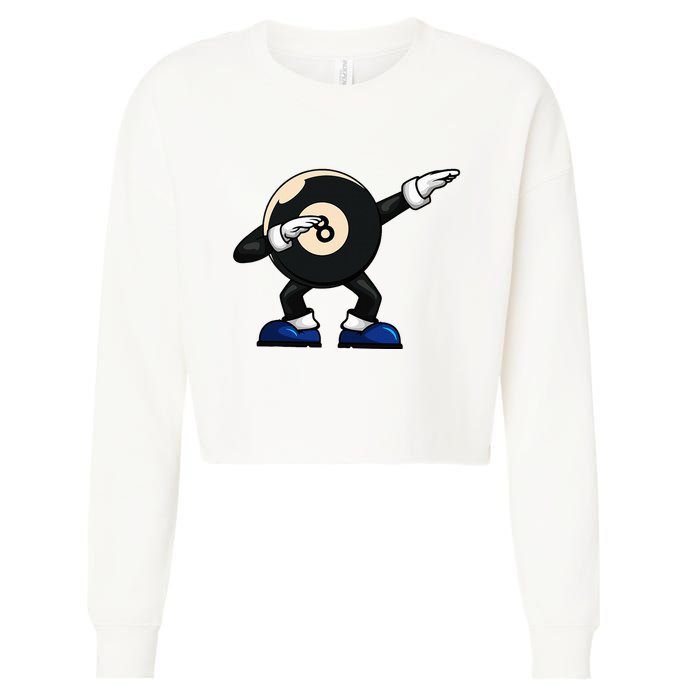 Dabbing Billiard Ball Pool Player Snooker Cropped Pullover Crew