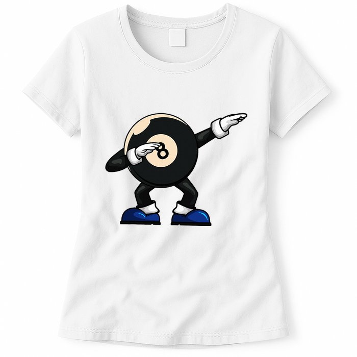 Dabbing Billiard Ball Pool Player Snooker Womens T-Shirt