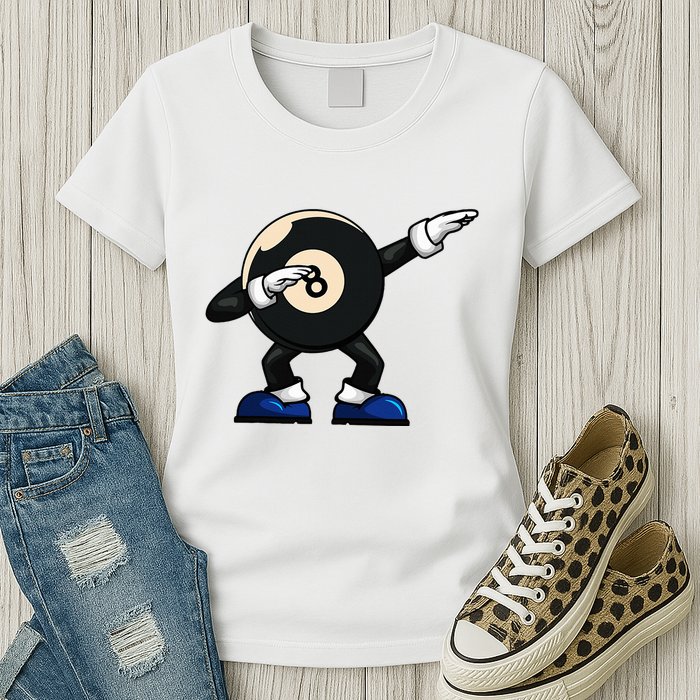 Dabbing Billiard Ball Pool Player Snooker Womens T-Shirt