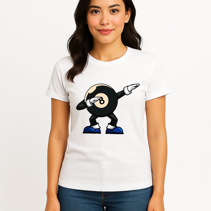 Dabbing Billiard Ball Pool Player Snooker Womens T-Shirt