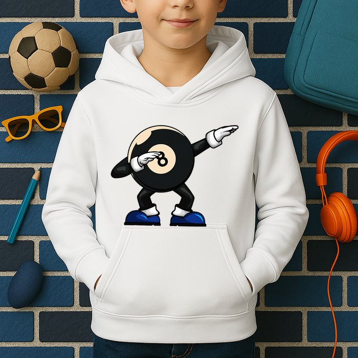 Dabbing Billiard Ball Pool Player Snooker Kids Hoodie
