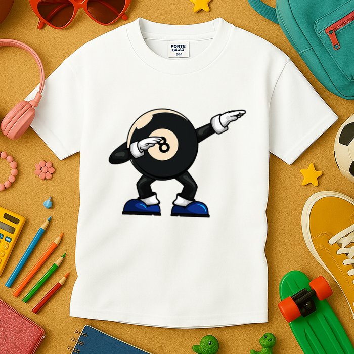 Dabbing Billiard Ball Pool Player Snooker Kids T-Shirt