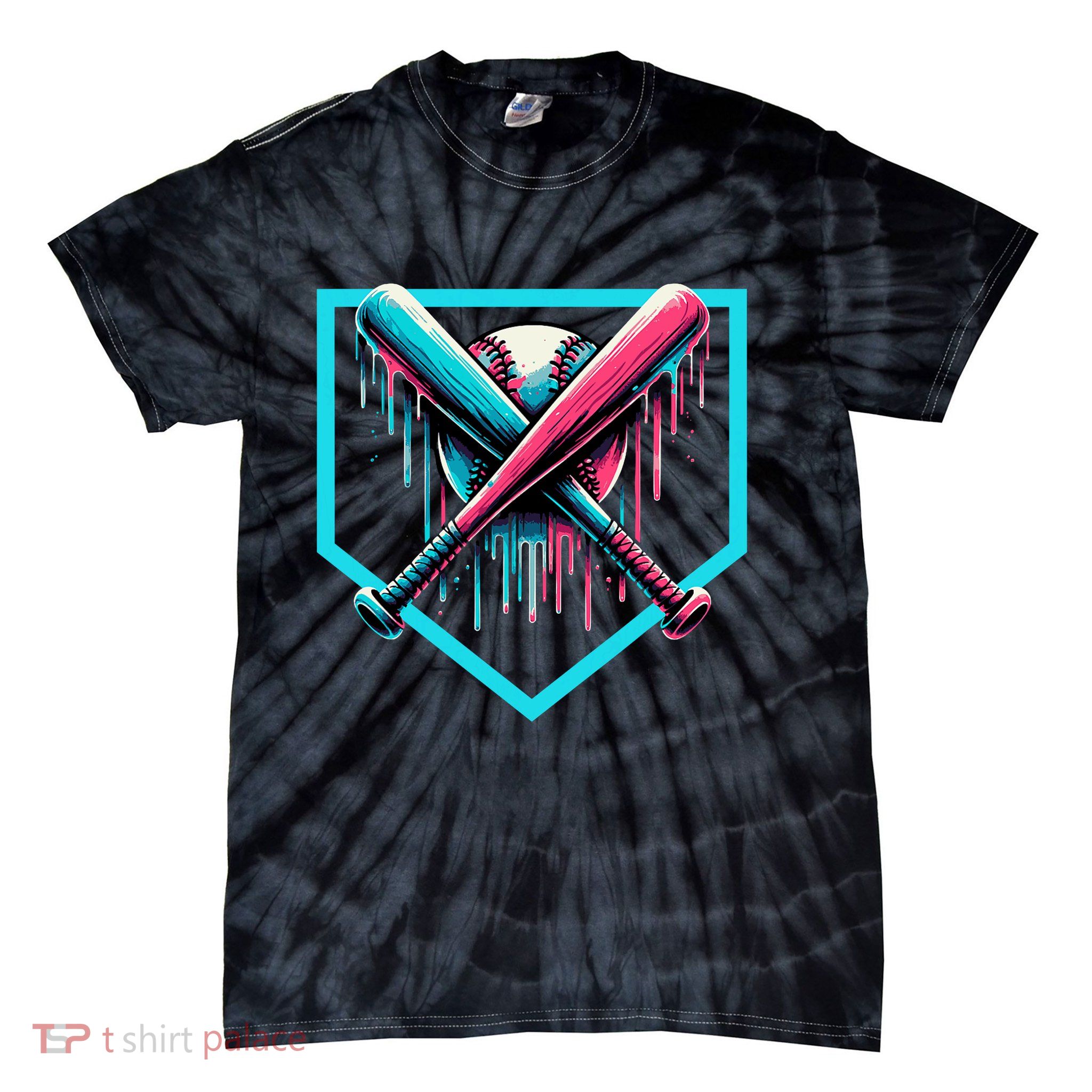 Drip Boy Baseball Bat  Tie-Dye T-Shirt