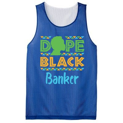 Dope Black Banker Banking Staff African American Afrocentric Gift Mesh Reversible Basketball Jersey Tank