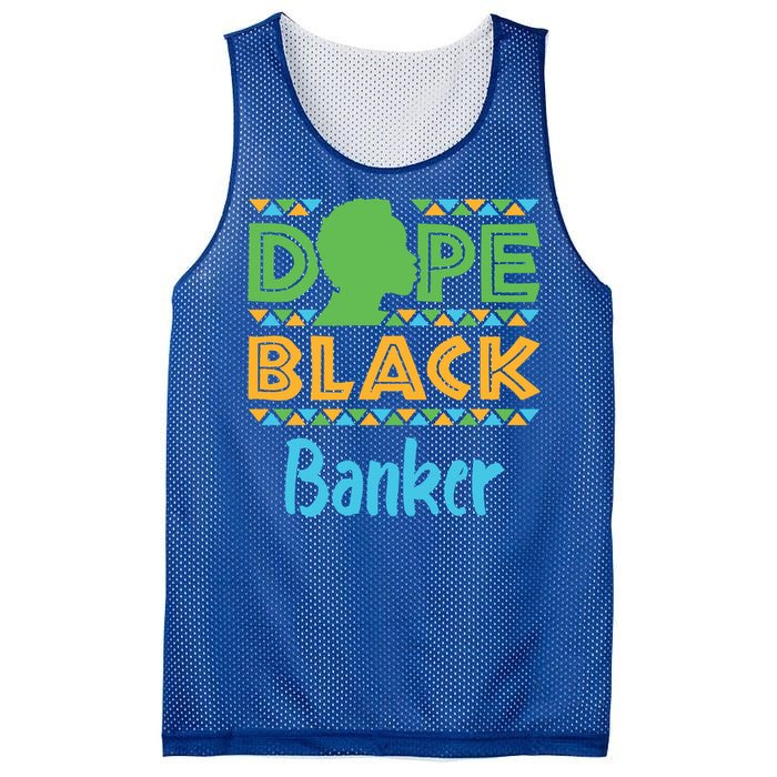 Dope Black Banker Banking Staff African American Afrocentric Gift Mesh Reversible Basketball Jersey Tank