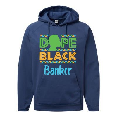 Dope Black Banker Banking Staff African American Afrocentric Gift Performance Fleece Hoodie