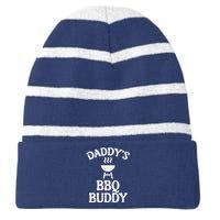 Daddys Bbq Buddy Cute Barbecue Family Match Boy Girl Striped Beanie with Solid Band