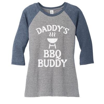 Daddys Bbq Buddy Cute Barbecue Family Match Boy Girl Women's Tri-Blend 3/4-Sleeve Raglan Shirt