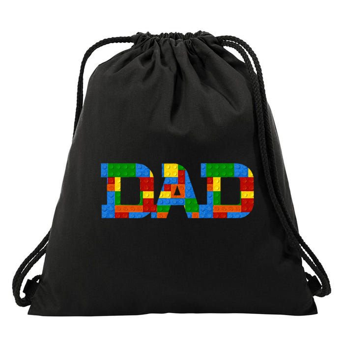 Dad Brick Builder Funny Blocks Master Builder Awesome Cute Drawstring Bag