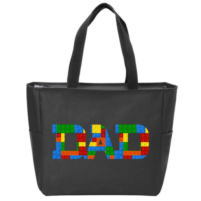 Dad Brick Builder Funny Blocks Master Builder Awesome Cute Zip Tote Bag