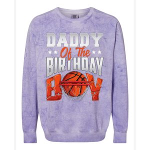 Daddy Basketball Birthday Boy Family Baller Bday Party Colorblast Crewneck Sweatshirt