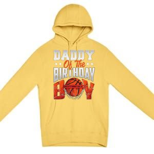 Daddy Basketball Birthday Boy Family Baller Bday Party Premium Pullover Hoodie