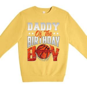 Daddy Basketball Birthday Boy Family Baller Bday Party Premium Crewneck Sweatshirt