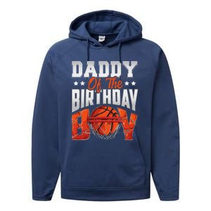 Daddy Basketball Birthday Boy Family Baller Bday Party Performance Fleece Hoodie