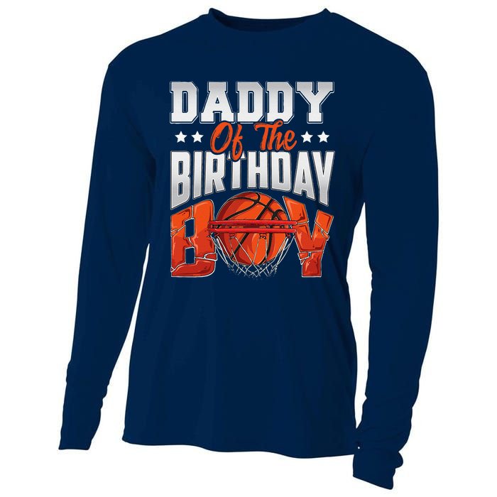 Daddy Basketball Birthday Boy Family Baller Bday Party Cooling Performance Long Sleeve Crew