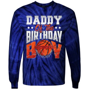 Daddy Basketball Birthday Boy Family Baller Bday Party Tie-Dye Long Sleeve Shirt