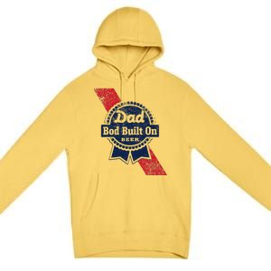 Dad Bod Built On Beer Funny Beer Premium Pullover Hoodie