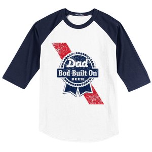 Dad Bod Built On Beer Funny Beer Baseball Sleeve Shirt