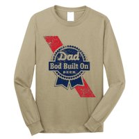 Dad Bod Built On Beer Funny Beer Long Sleeve Shirt