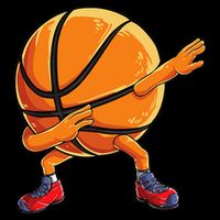 Dabbing Basketball Ball Funny Sports Player Stripe Pom Pom Beanie