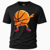 Dabbing Basketball Ball Funny Sports Player Cooling Performance Crew T-Shirt