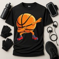 Dabbing Basketball Ball Funny Sports Player Cooling Performance Crew T-Shirt