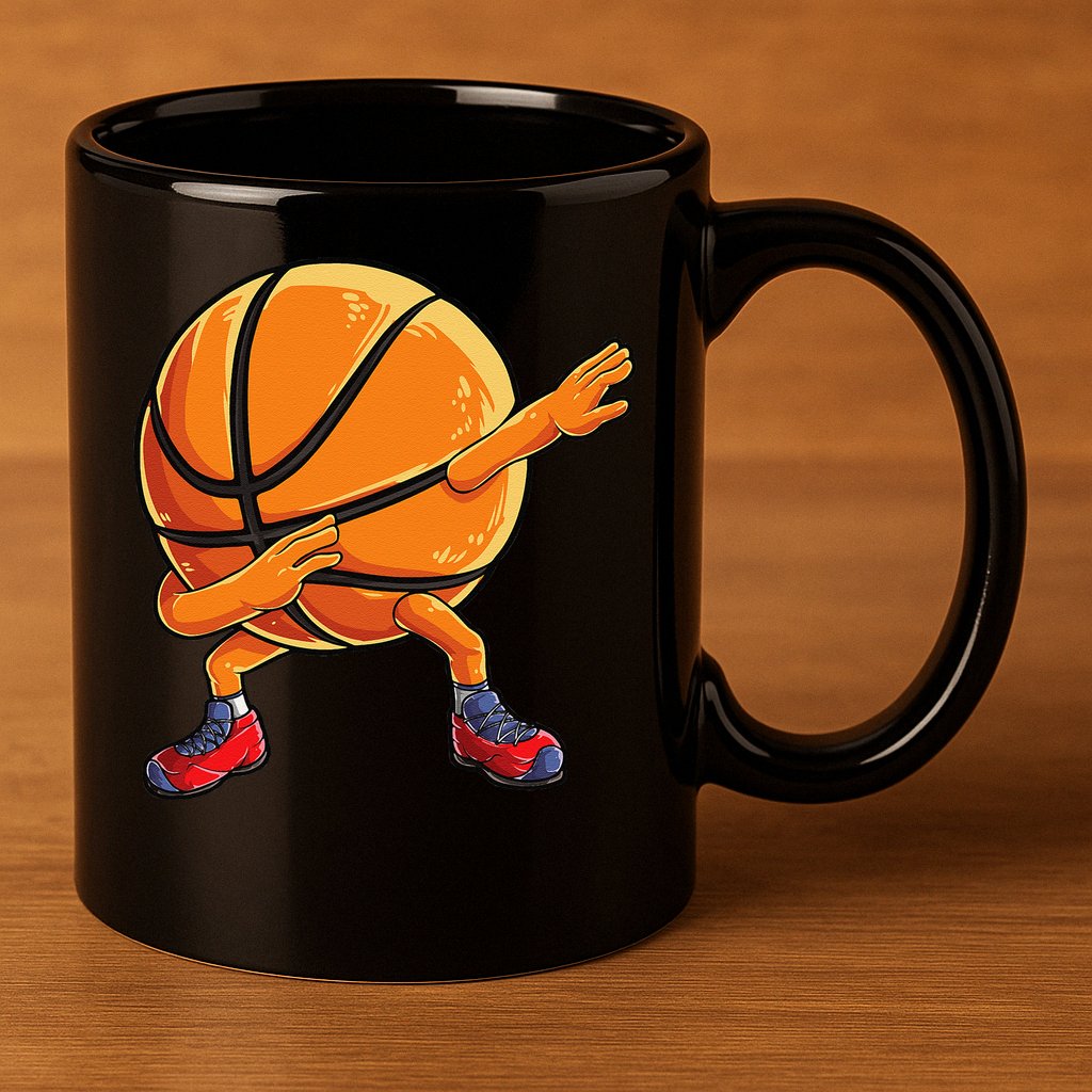 Dabbing Basketball Ball Funny Sports Player 11oz C Handle Ceramic Mug