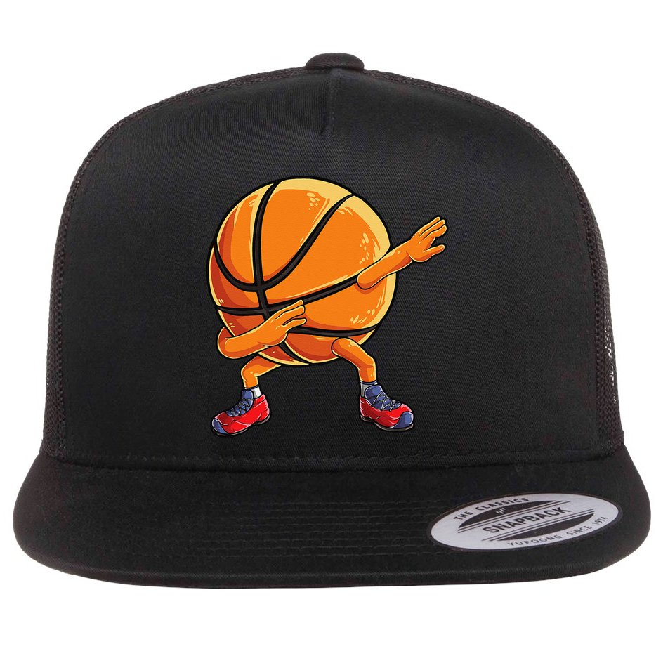 Dabbing Basketball Ball Funny Sports Player Flat Bill Trucker Hat