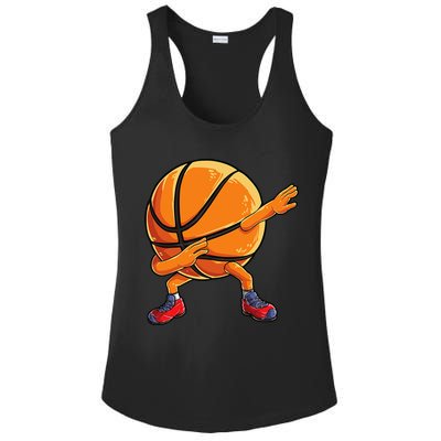 Dabbing Basketball Ball Funny Sports Player Ladies PosiCharge Competitor Racerback Tank
