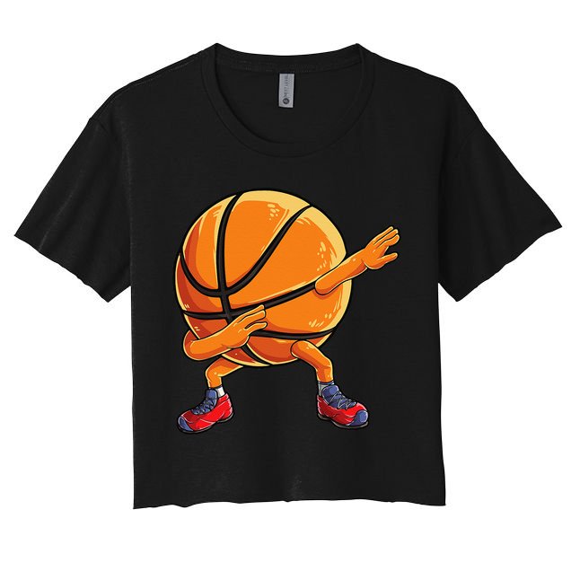 Dabbing Basketball Ball Funny Sports Player Crop Top