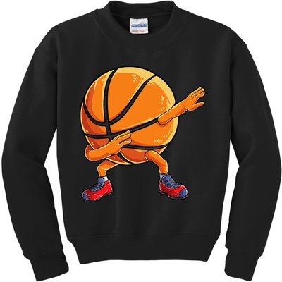 Dabbing Basketball Ball Funny Sports Player Kids Sweatshirt