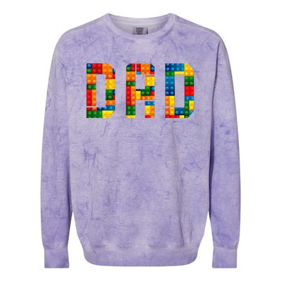 Dad Brick Builder Funny Blocks Master Builder Colorblast Crewneck Sweatshirt