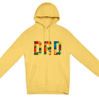 Dad Brick Builder Funny Blocks Master Builder Premium Pullover Hoodie