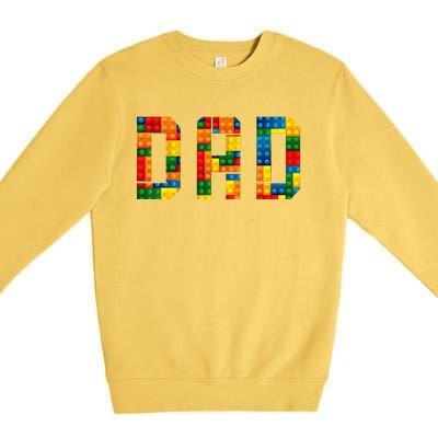 Dad Brick Builder Funny Blocks Master Builder Premium Crewneck Sweatshirt