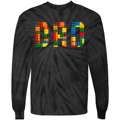 Dad Brick Builder Funny Blocks Master Builder Tie-Dye Long Sleeve Shirt