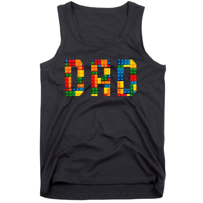 Dad Brick Builder Funny Blocks Master Builder Tank Top