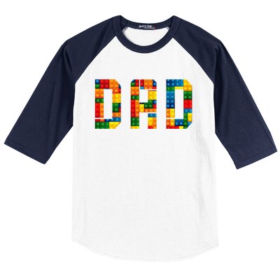 Dad Brick Builder Funny Blocks Master Builder Baseball Sleeve Shirt