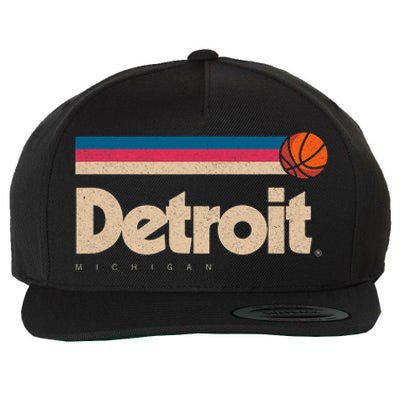 Detroit Basketball B Ball City Michigan Retro Detroit Wool Snapback Cap